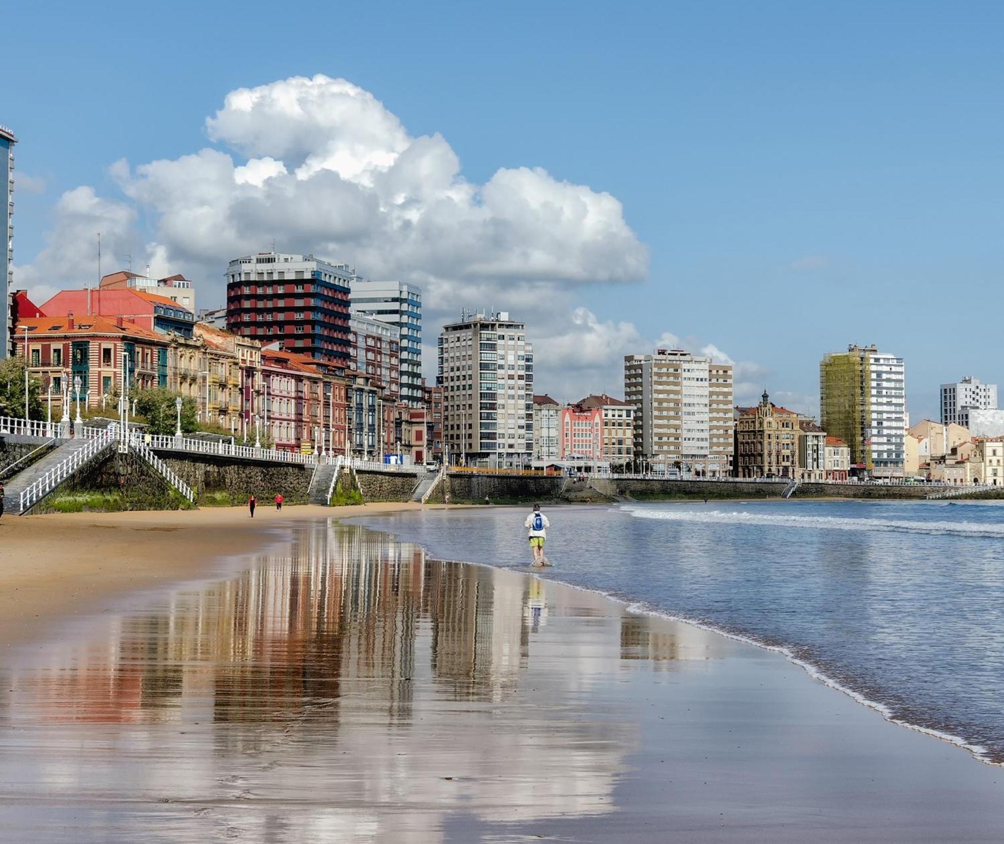 Apartamento Jasjosé Playa - Frente a San Lorenzo, 2 Hab, 6 pax, Wifi Gijón Exterior foto